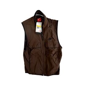 Nike Mens Brown Lightweight Utility Vest Full Zip Pockets UPF 40 Plus Size XXL